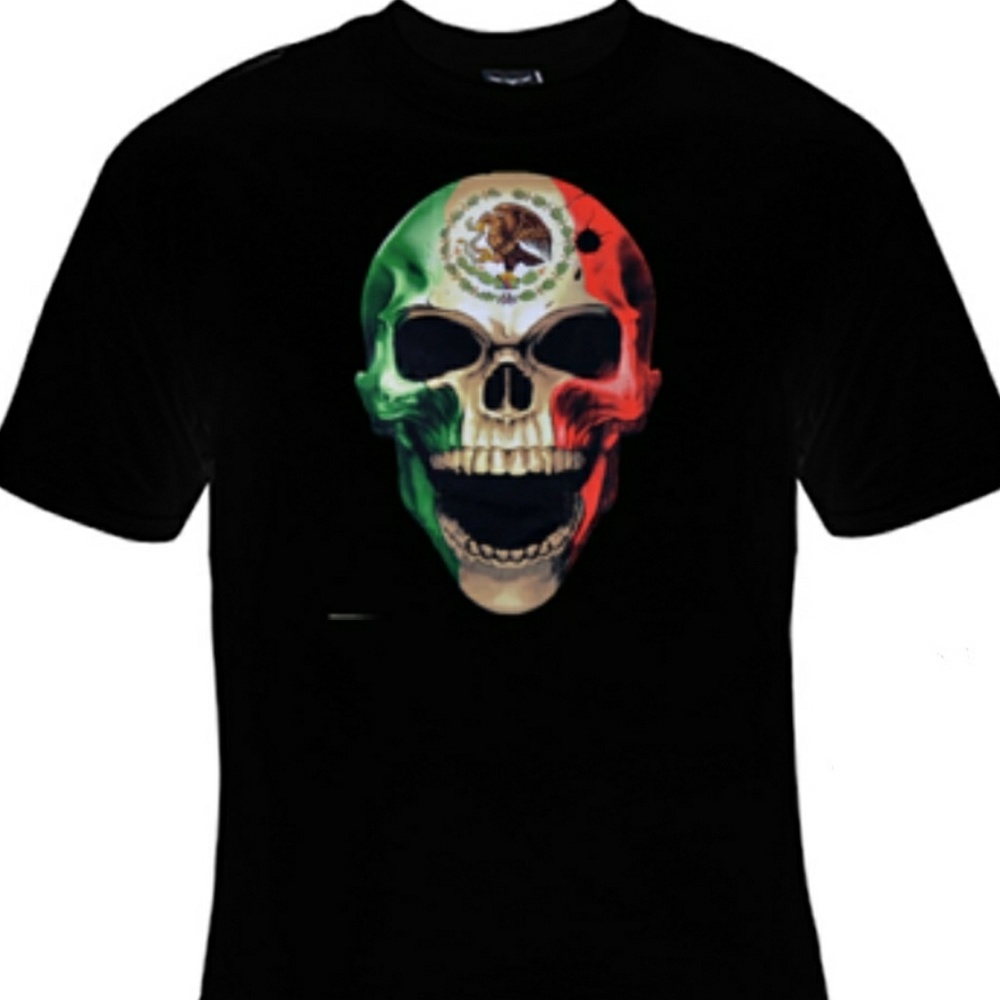 Brand new "Mexican Skull" tee. Warning,  Aztec etc